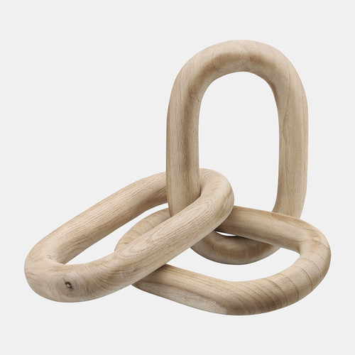 17383-01#28" 3 Wooden Links, Natural