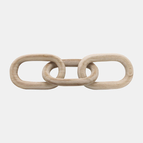 17383-01#28" 3 Wooden Links, Natural