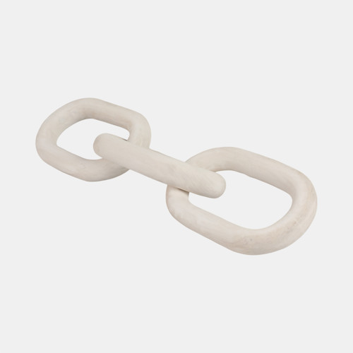 17383-03#28" 3 Wooden Links, White