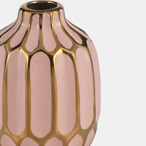 12540-11#Ceramic Vase, 5"h, S/2, Blush/yellow