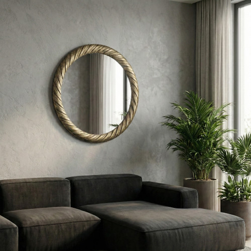 17435#Metal,29",hurricane Pttrn Mirror,bronze