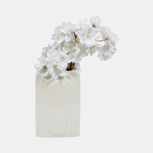 17442-03#Dol, 7" Rectangular Vase, White