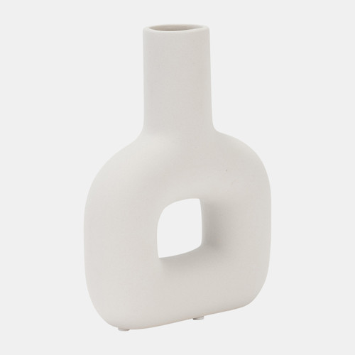 17444-01#Dol, 8" Open Cut Vase, White