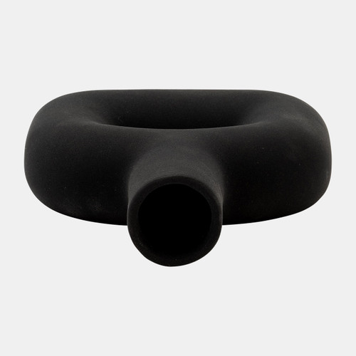 17444-02#Dol, 8" Open Cut Vase, Black