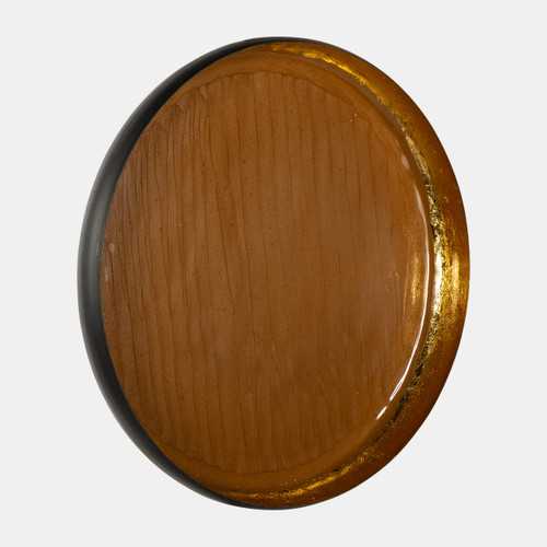 17458-01#Iron,15",circle Wall Deco,oak