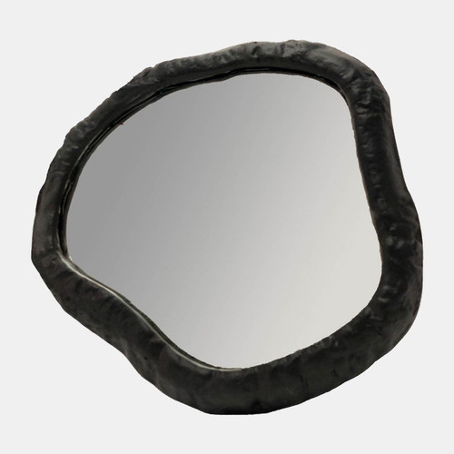 17465#Alum,14",hammered Outlined Mirror,matte Black