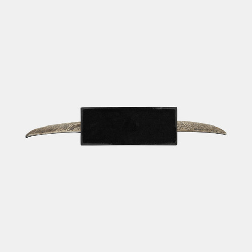 17486-01#Metal,11",corrugated Half Circle Sculpture,ivory