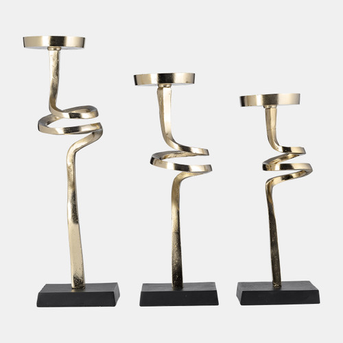 17491#Metal,s/3 13,15,17",abstract Candle Pillar Holder,