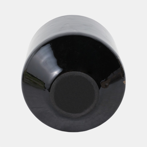 17492-01#Glass,10" Star Dust Vase,gold/black(golden Swooch)