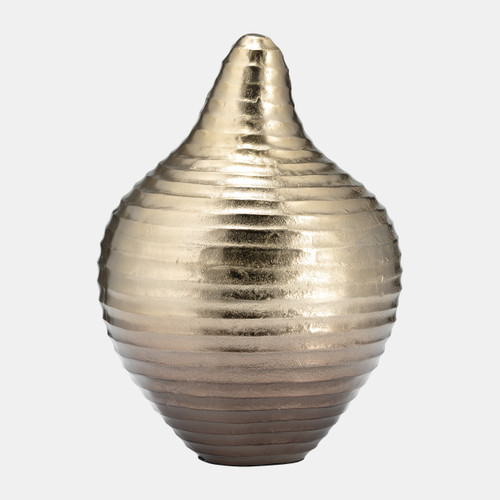 17496-02#Metal,16",shell Like Vase,gold