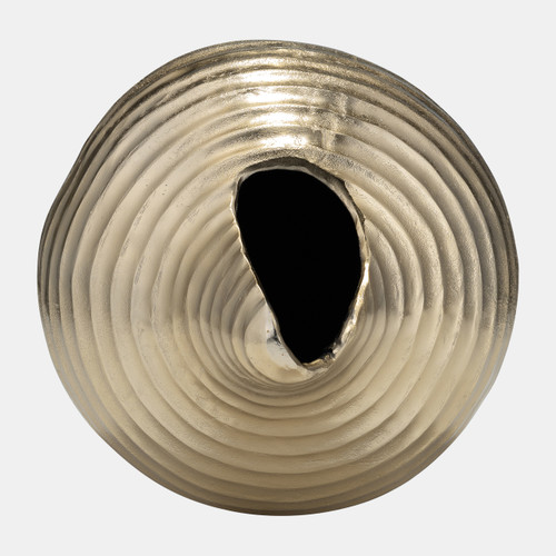 17496-02#Metal,16",shell Like Vase,gold