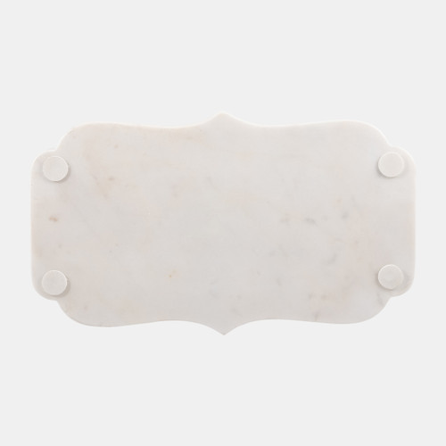 17598#Marble, S/2 15/18"l Accent Trays, White