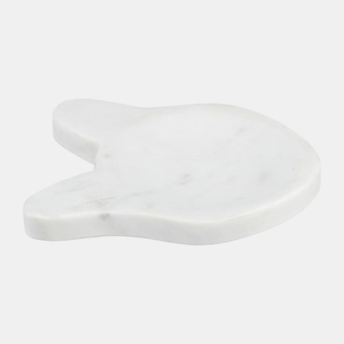 17602-02#Marble, 6" Cat Tray, White