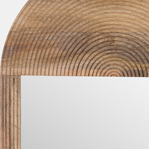 17612#Wood, 34"lx18"w Oval Mirror, Brown