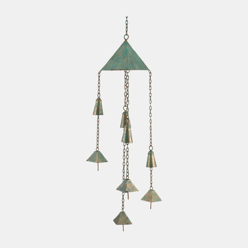 17699-01#Metal, 27" Bells Chime, Green