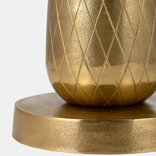 17707-02#Metal, 15"d/24"h, Gold Pineapple Side Table, Kd