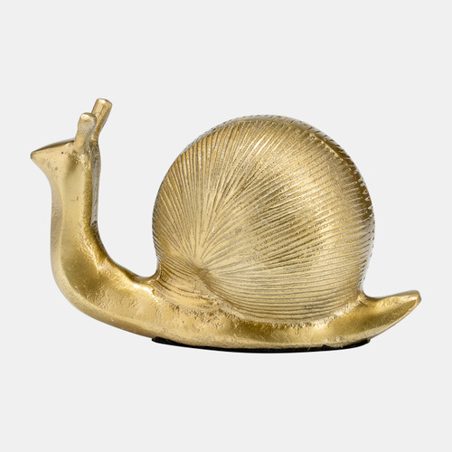 17719#7"l Metal, Deco Snail, Gold