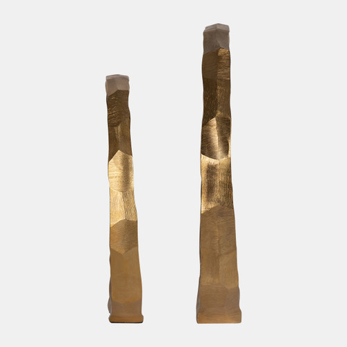 17751-01#Metal, S/2, 14/16" Hammered Decorative Rings, Gold