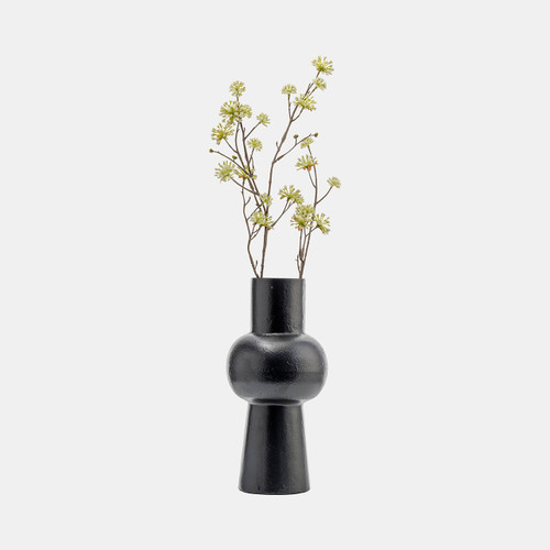 17761-02#Metal,12"h, Mid Ellipsoid Vase,black
