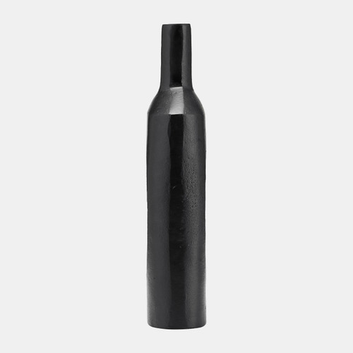 17763-01#Metal,16"h,tall Modern Open Cut Out Vase,black