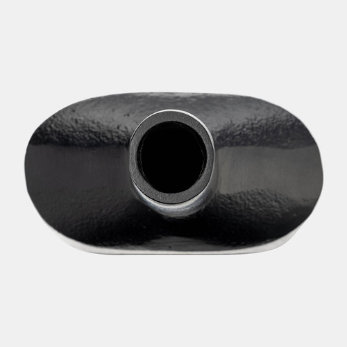 17763-01#Metal,16"h,tall Modern Open Cut Out Vase,black