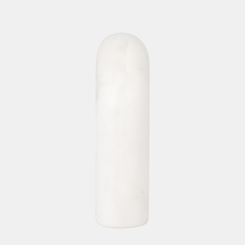 17597-01#Marble, 6" Rounded Horseshoe Table Top Deco, White