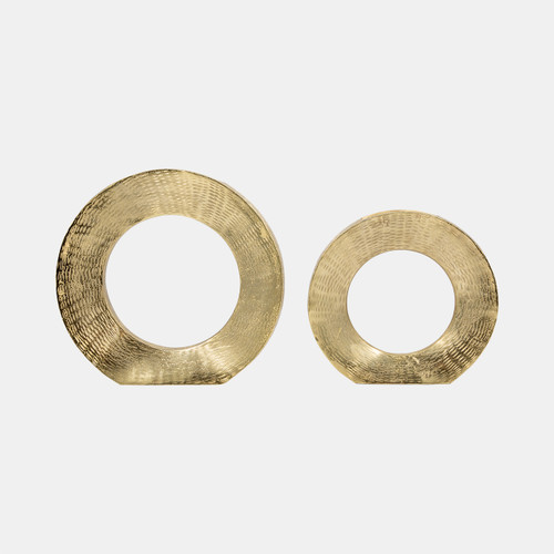 17733-04#Metal,11"h,round Open Cut Out Vase,gold