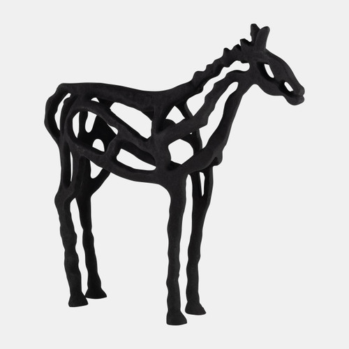 17771-01#Metal,14"h, Horse Illusion Sculpture,black