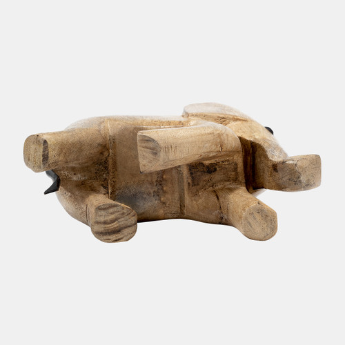 17674#Wood, 7"h Elephant Deco, Brown