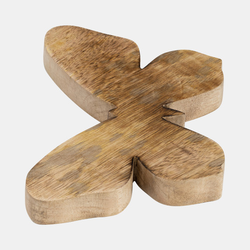 17681-01#Wood, 9" Butterfly Deco, Brown
