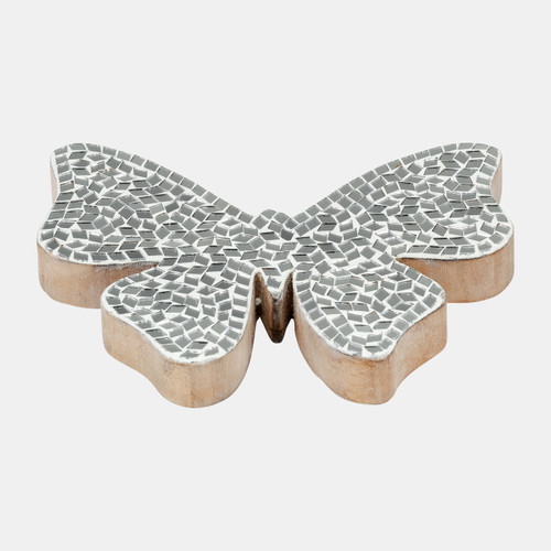 17683-02#8" Mosaic Butterfly, White