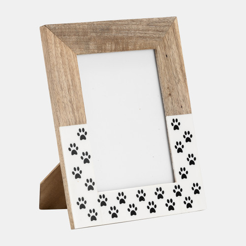 17803-01#Wood,5x7, Dog-paws Photo Frame,white