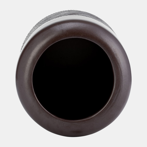 17867-03#Cer, 10"h Grooved Vase, Java