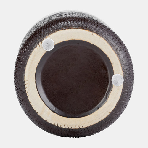 17867-03#Cer, 10"h Grooved Vase, Java