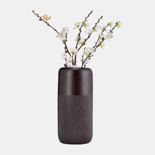 17867-04#Cer, 12"h Grooved Vase, Java