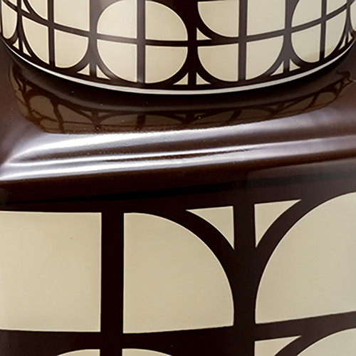 17898-01#Cer, 18"h Square Jar W/ Lid, Java/cotton