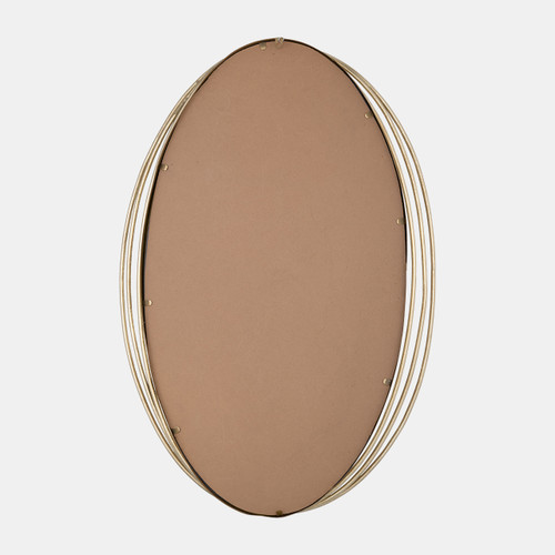 17932#Iron, 26x39" Oval Mirror, Gold