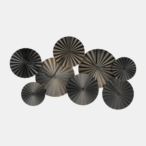 17922-02#Metal, 31"l Pleated Wall Discs, Gray Wb