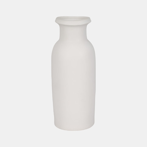 17929-03#Cer, 20"h Tall Slim Vase, White