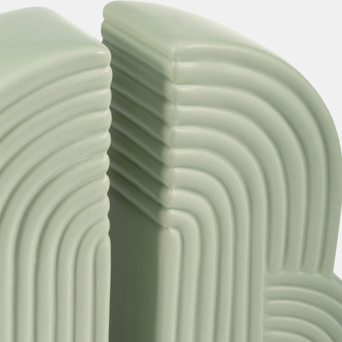 17951-02#Cer, S/2 13x10" Arches Bookends, Cucumber