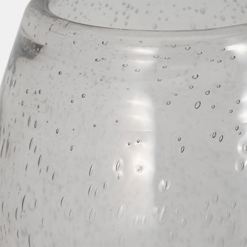 18006-02#Glass, 19" Floor Vase Bubble Clear