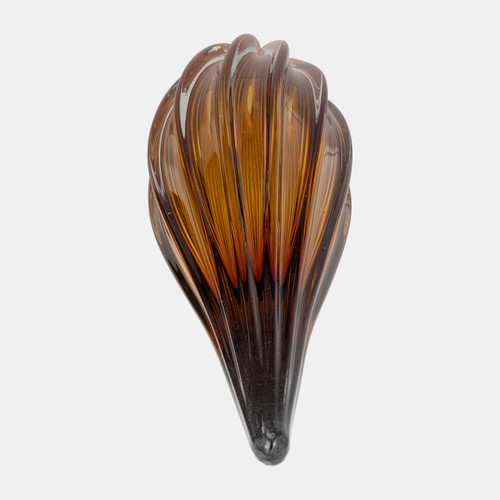 18009-03#Glass, 19" Paperweight Amber