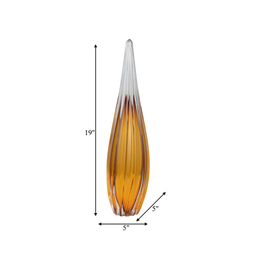 18009-03#Glass, 19" Paperweight Amber