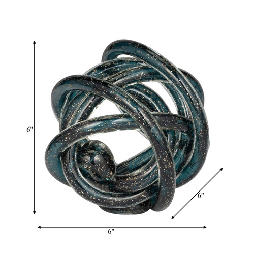 18010-01#Glass, 6" Knot Blue