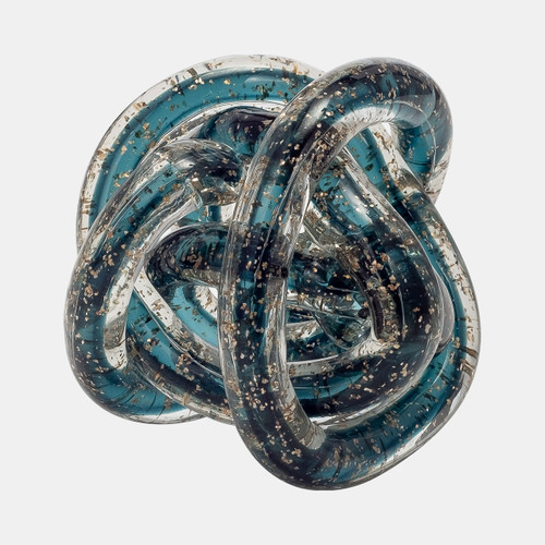 18010-02#Glass, 4" Knot Blue