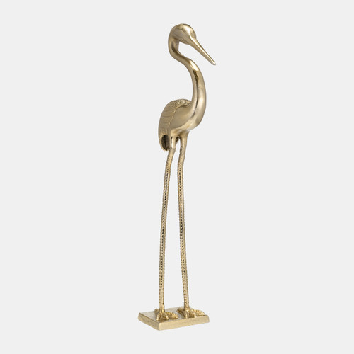 18023#Metal, 32"h Casted Heron, Gold