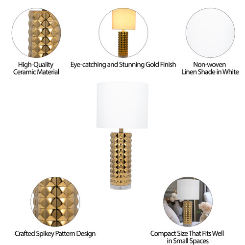 51261#Ceramic 25" Table Lamp, Gold