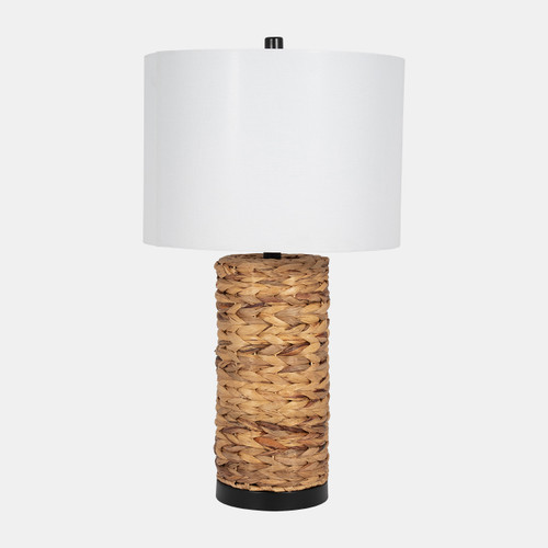 51185#Seagrass 26" Pillar Table Lamp, Natural