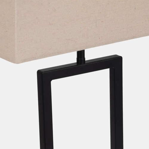 51199#S/2 Metal 25" Table Lamp, Black