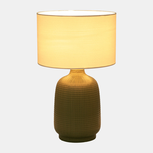 51209-02#S/2 Ceramic 19" Table Lamp, Dk Sage